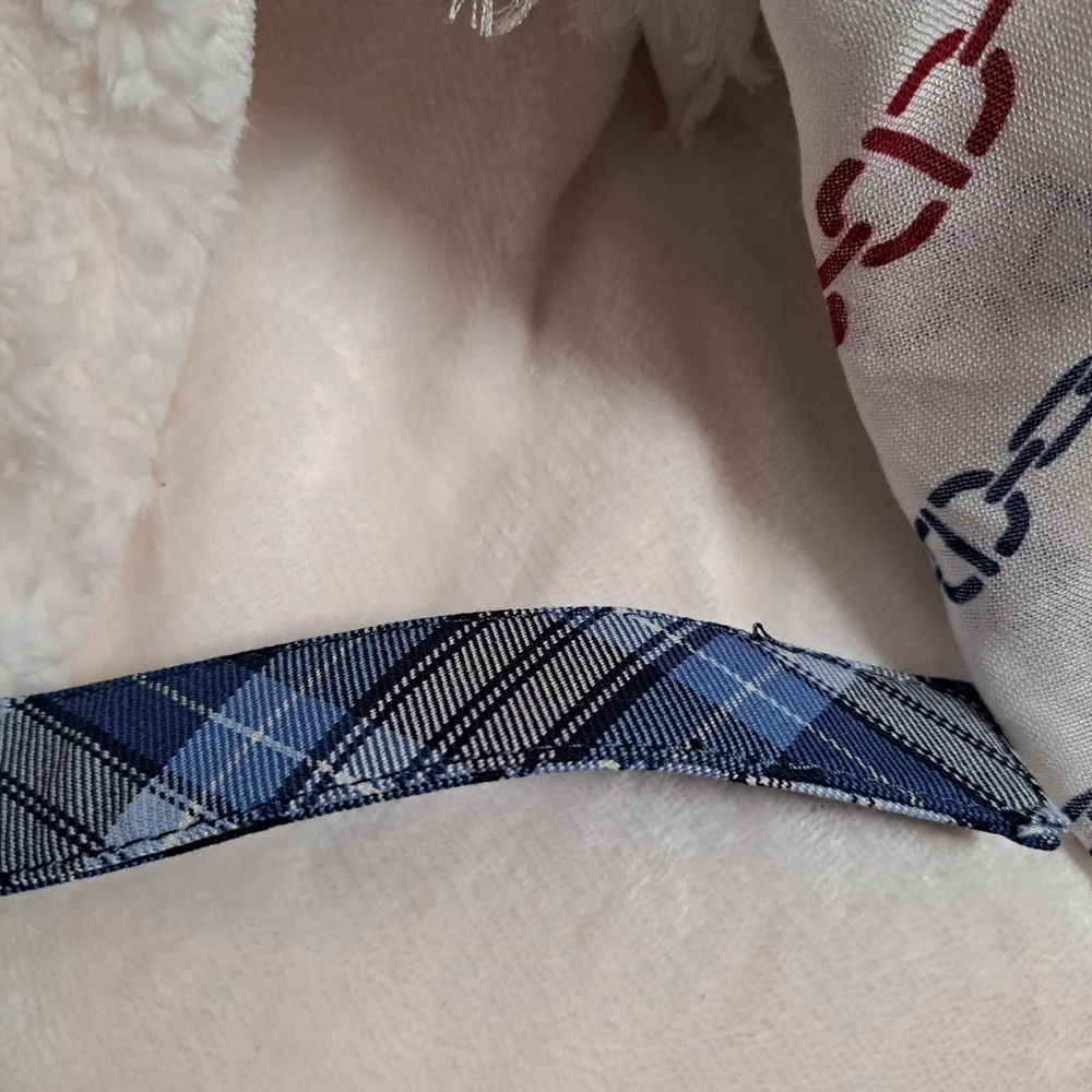 Lands End Kids Blue Plaid Belt